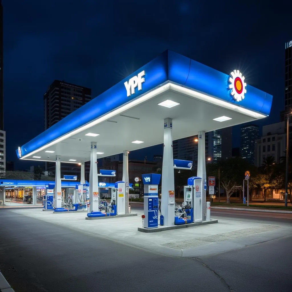 Estación YPF moderna en Buenos Aires