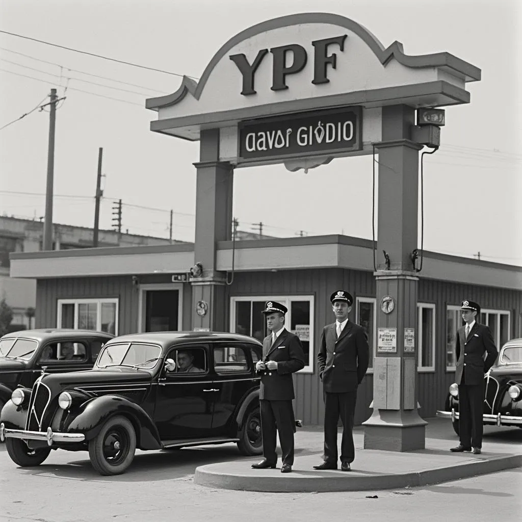 Estación YPF histórica de los años 50